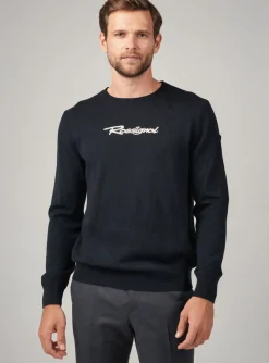 Pull Rossignol Noir Manches Longues