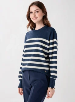 Pull Royal Mer Bleu Manches Longues