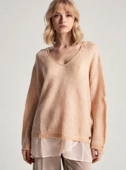 Pull Salsa Rose Manches Longues