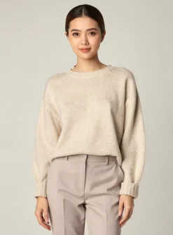 Pull Sans Marque Beige Manches Longues