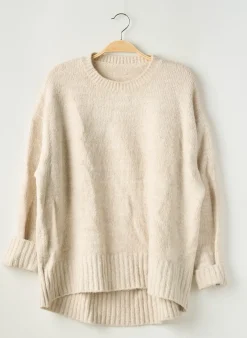 Pull Sans Marque Beige Manches Longues