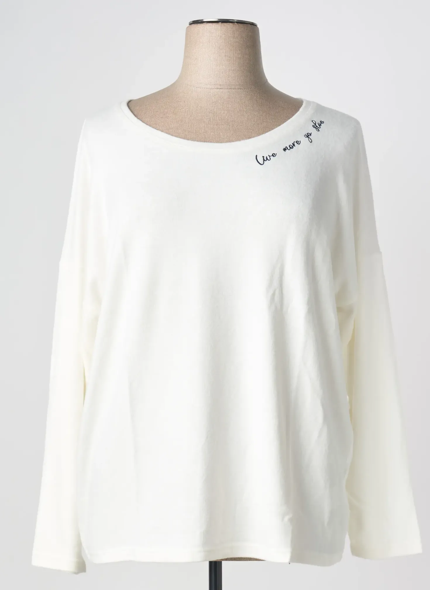 Pull Sheego Blanc Manches Longues