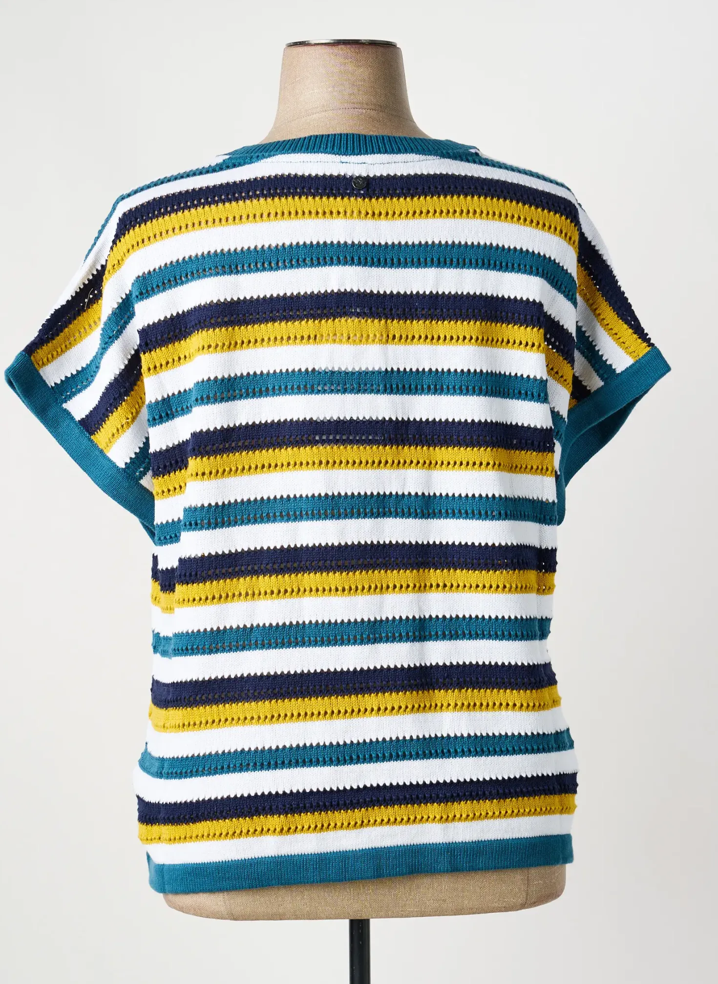 Pull Sheego Bleu Manches Courtes