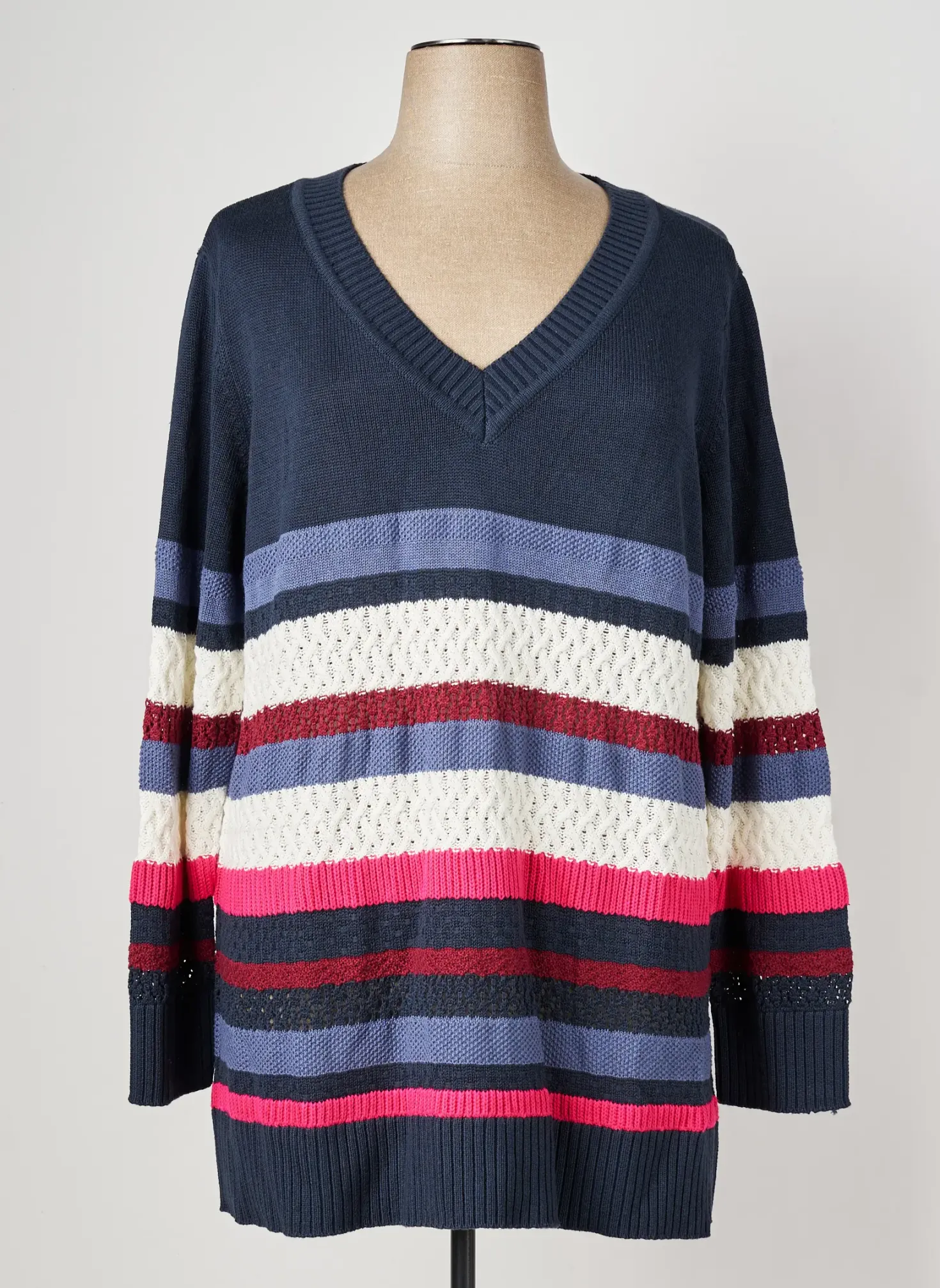 Pull Sheego Bleu Manches Longues