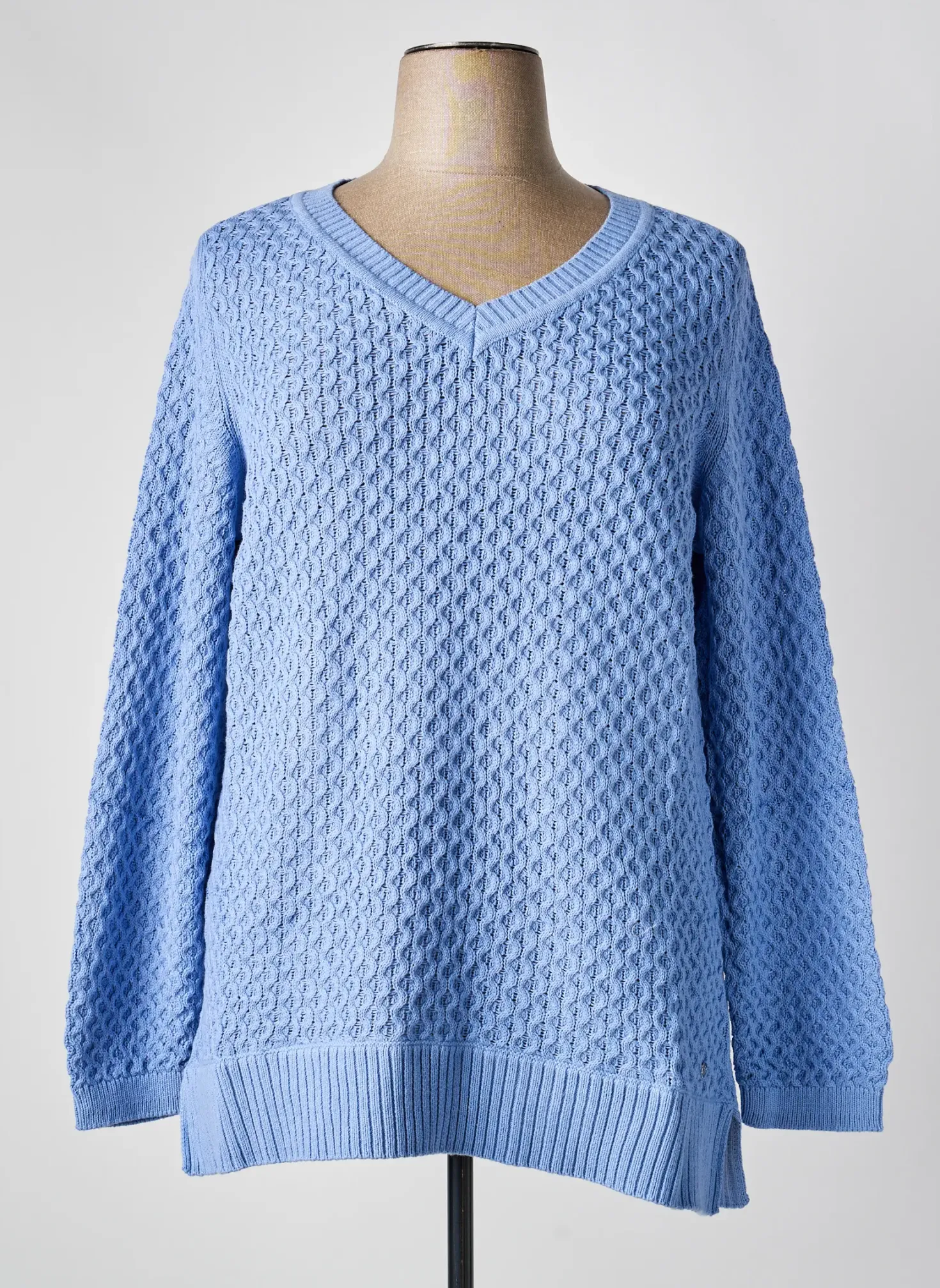 Pull Sheego Bleu Manches Longues