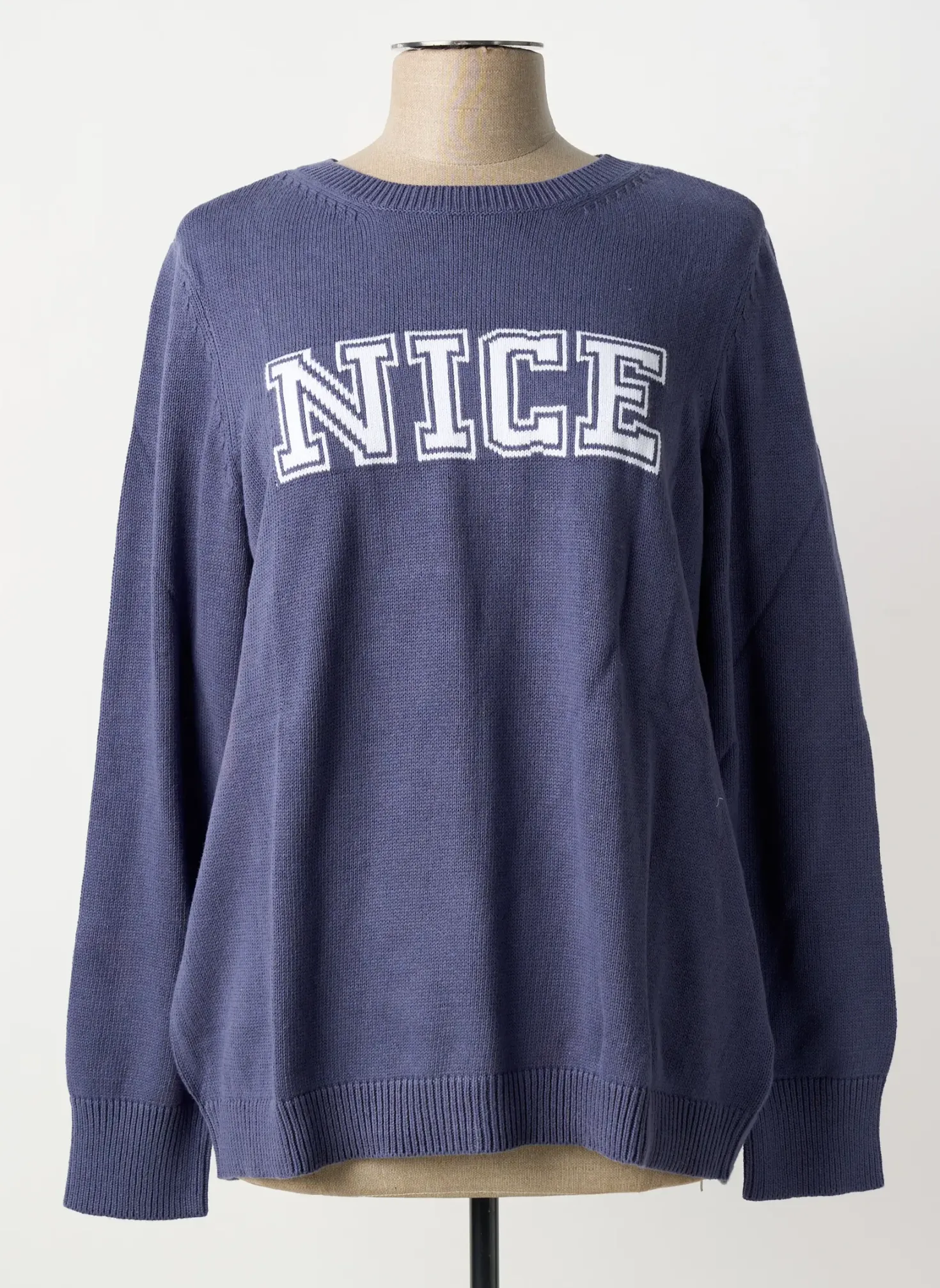 Pull Sheego Bleu Manches Longues