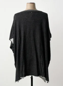 Pull Sheego Gris Manches Courtes