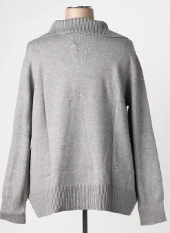 Pull Sheego Gris Manches Longues