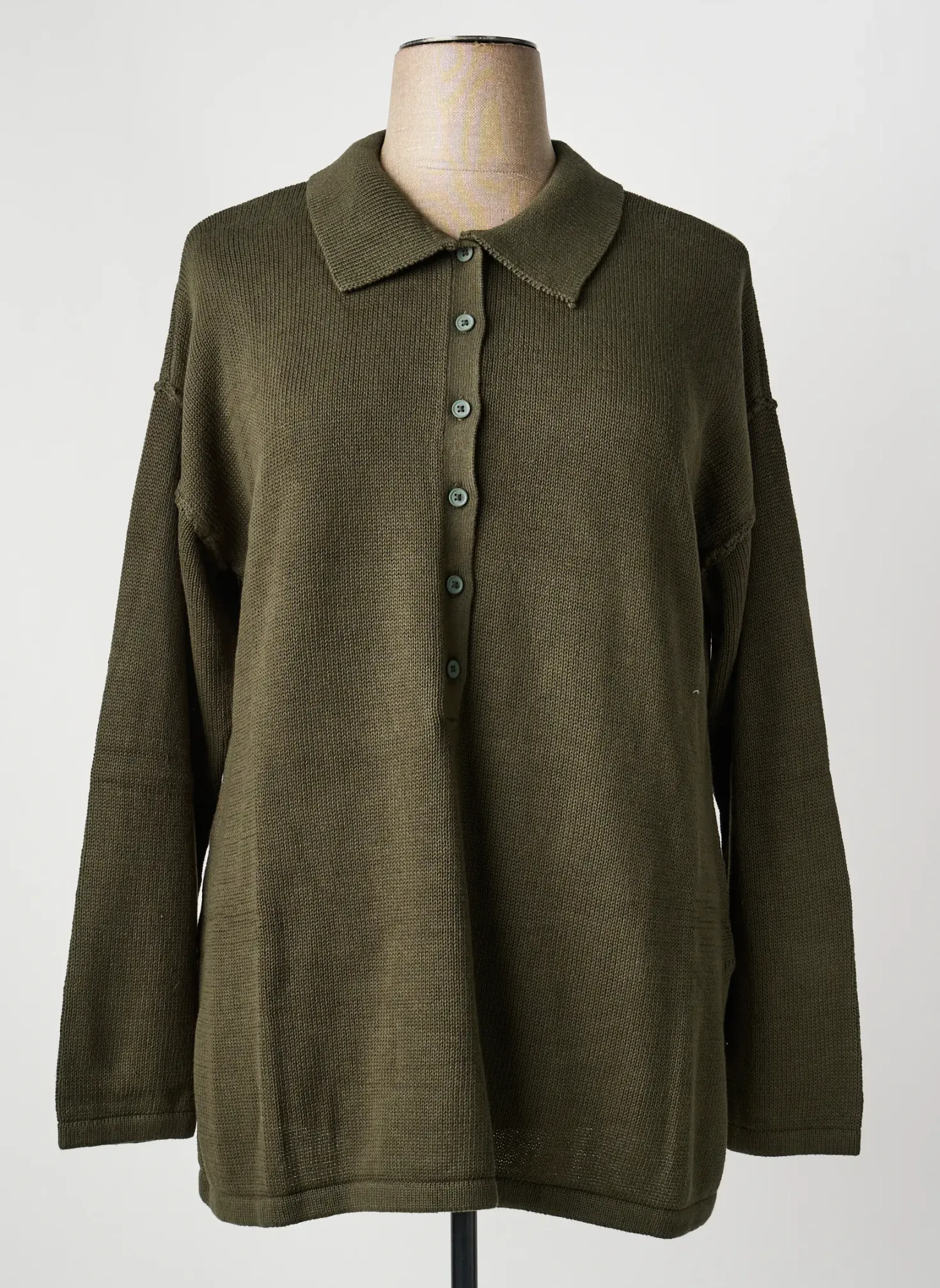 Pull Sheego Vert Manches Longues