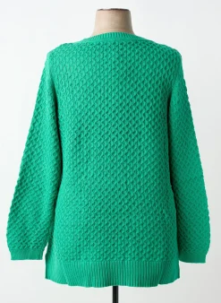 Pull Sheego Vert Manches Longues