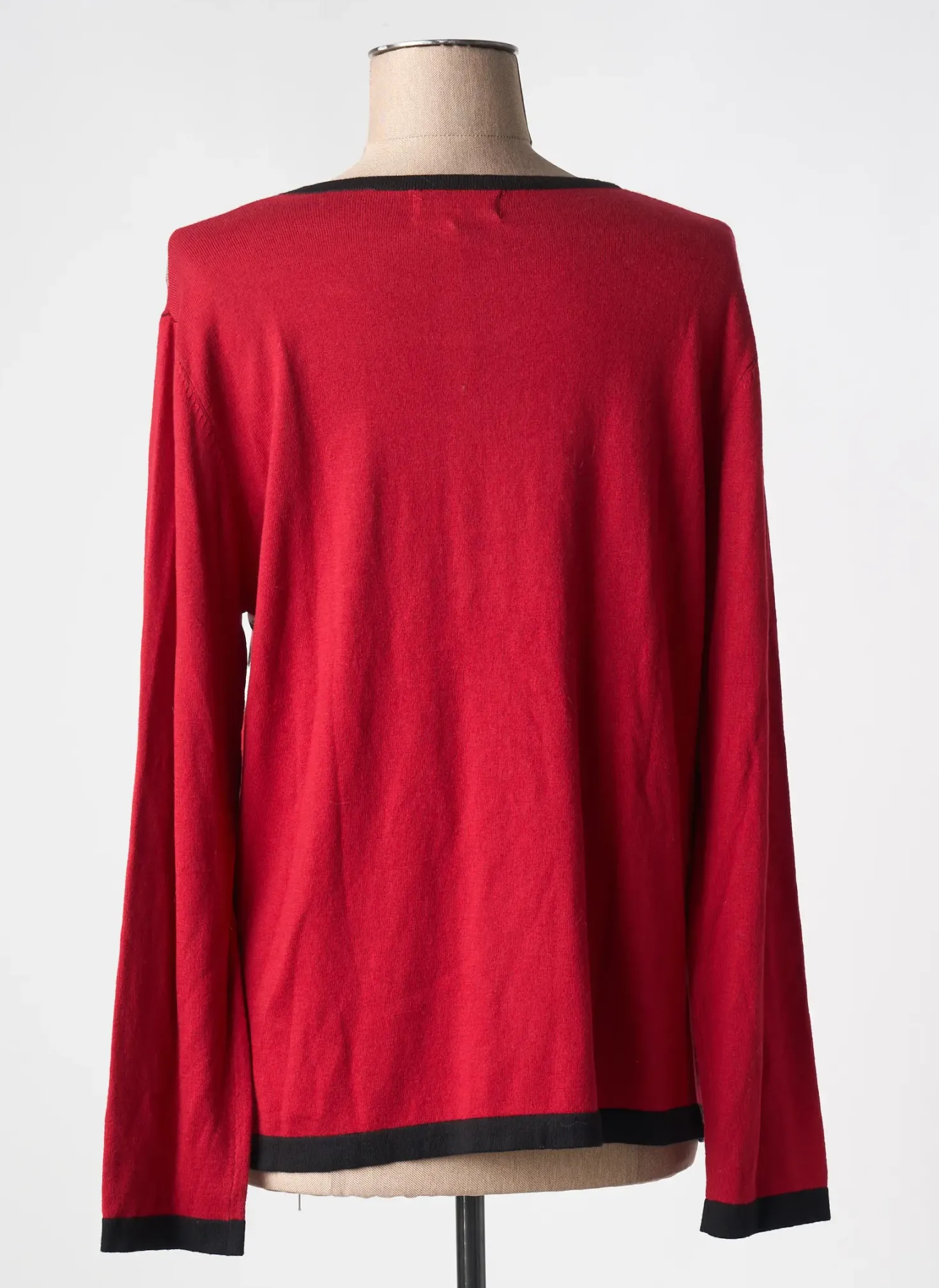 Pull Soie Pour Soi Rouge Manches Longues
