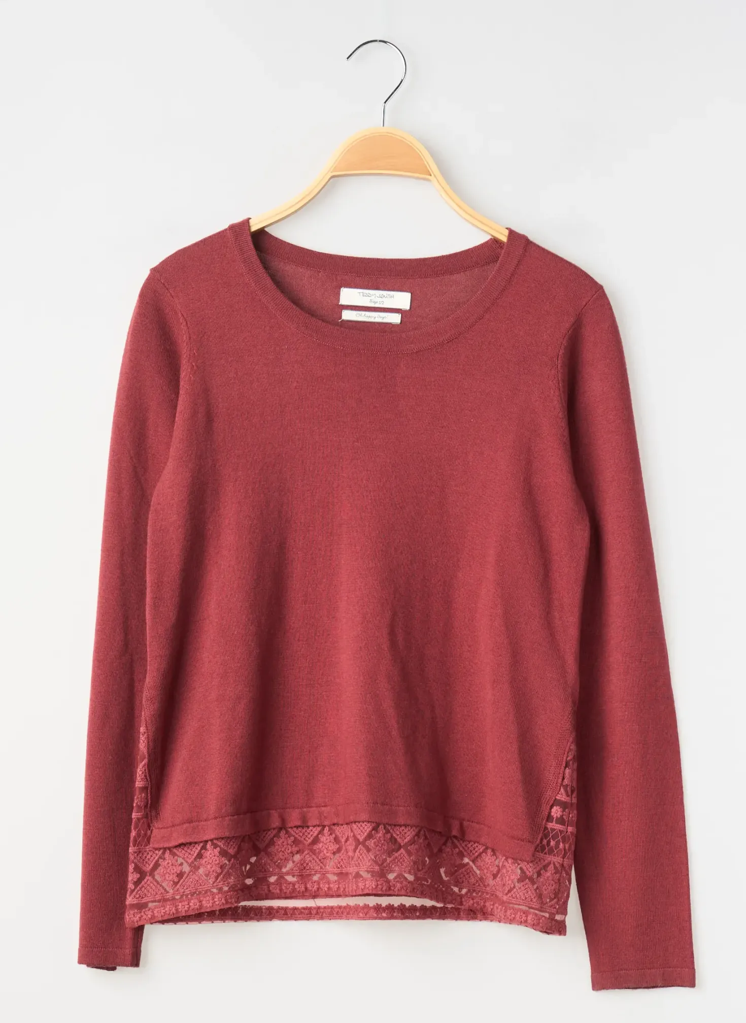 Pull Teddy Smith Rouge Manches Longues