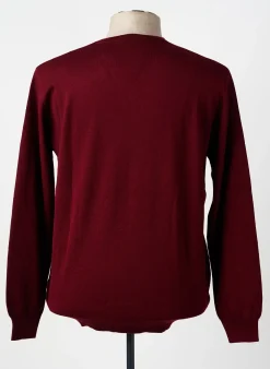 Pull Territoire D'homme Rouge Manches Longues