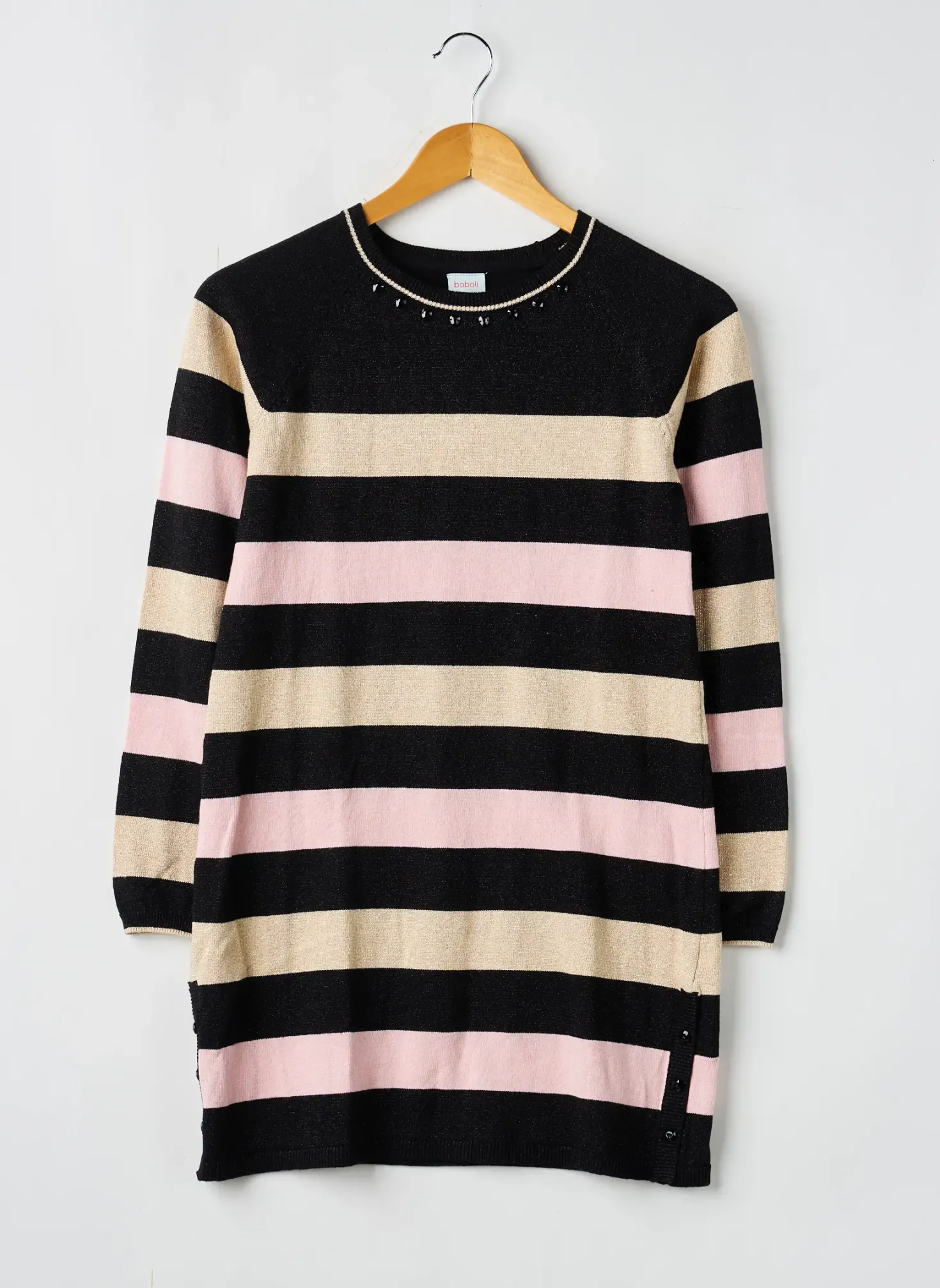 Pull Tunique Boboli Noir Manches Longues