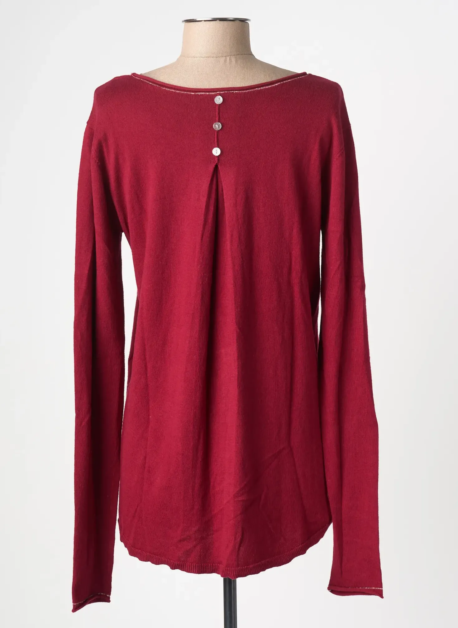 Pull Tunique Teddy Smith Rouge Manches Longues