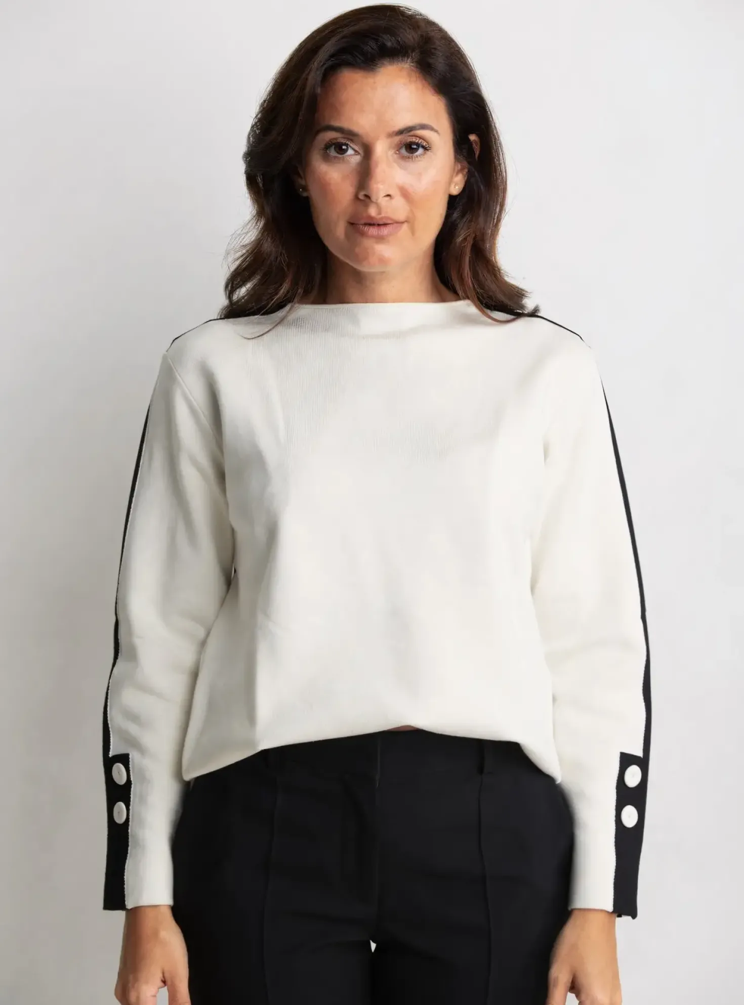 Pull Volpato Blanc Manches Longues