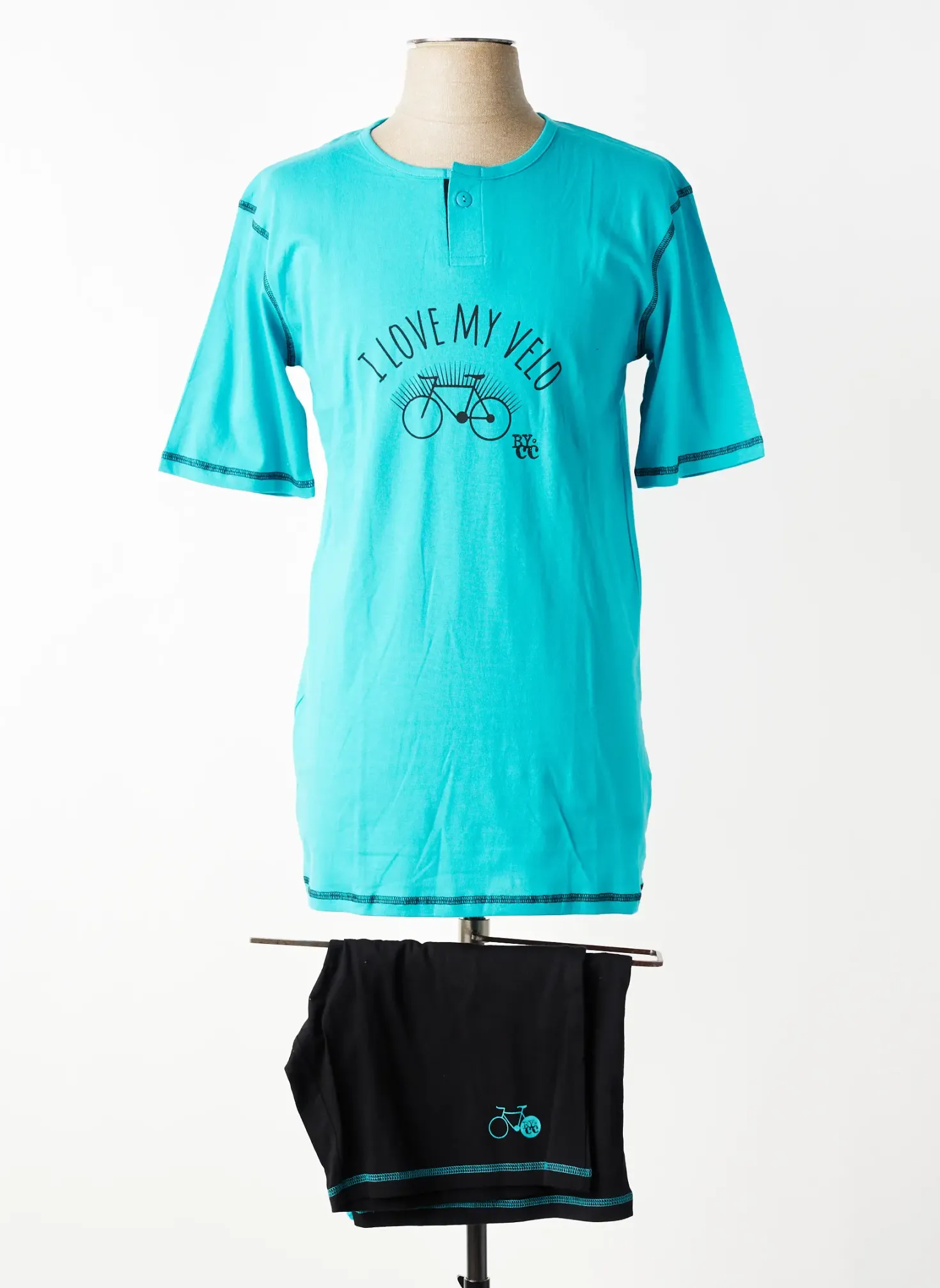 Pyjashort Christian Cane Bleu