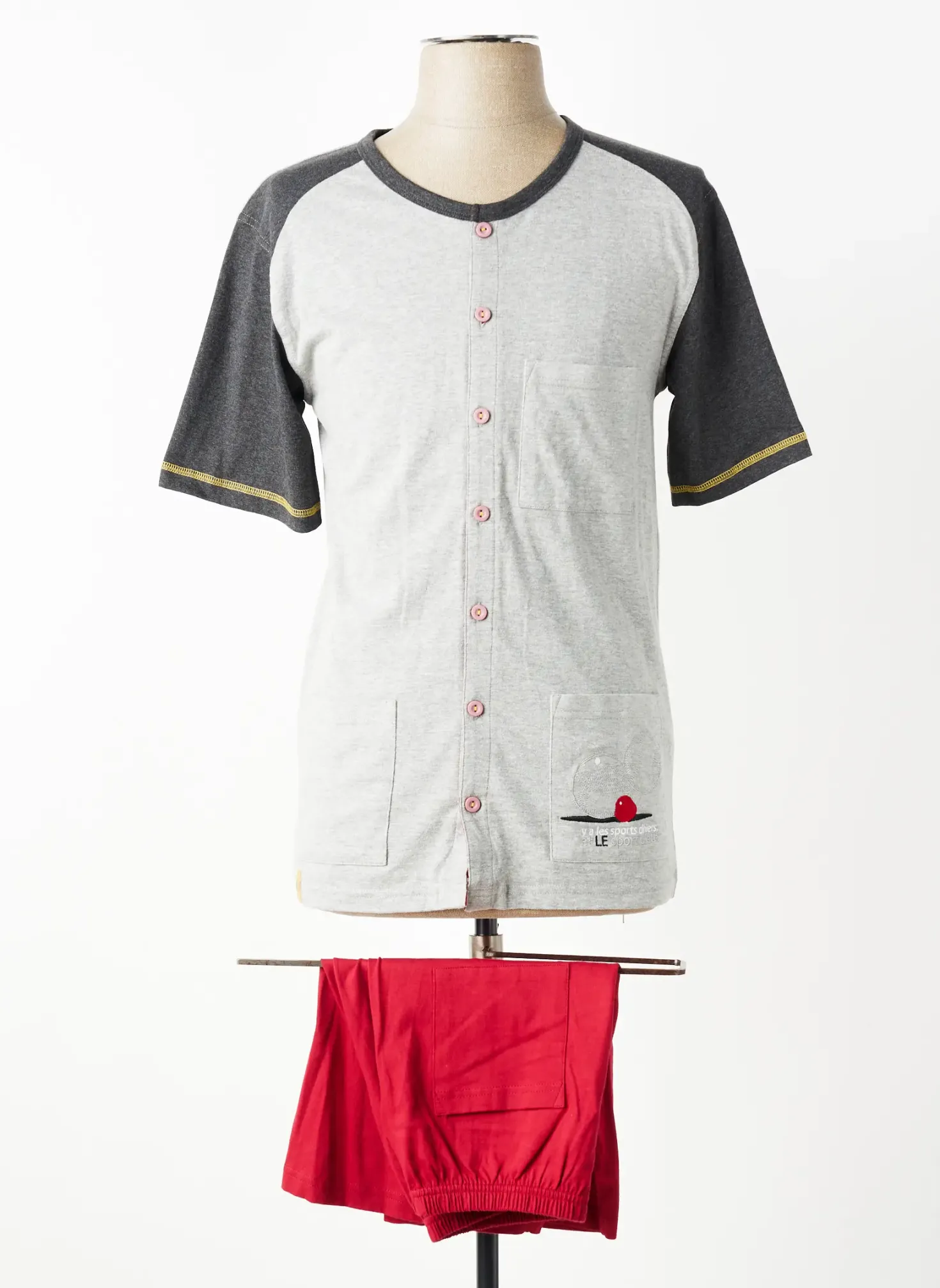 Pyjashort Rose Pomme Gris