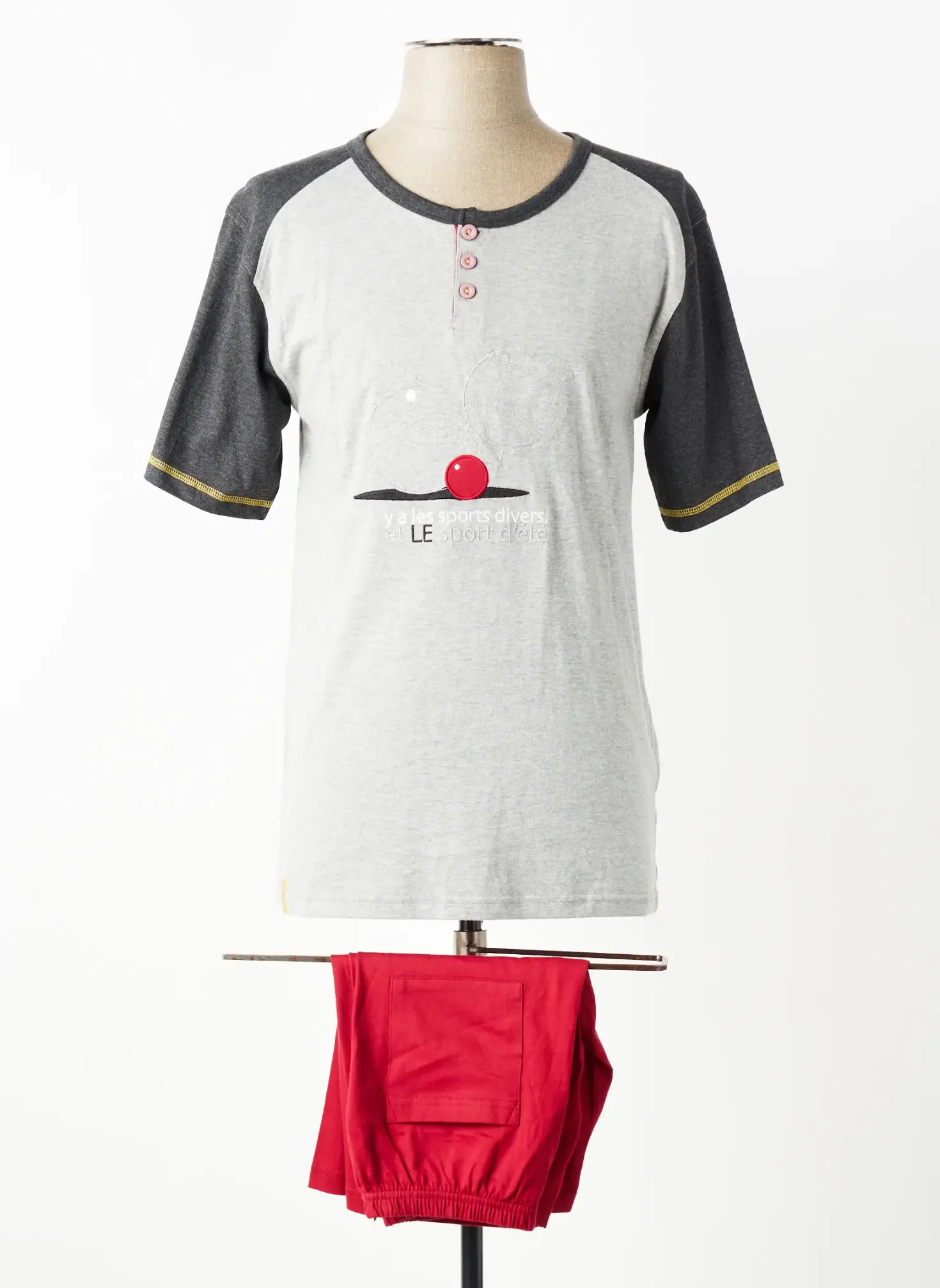 Pyjashort Rose Pomme Gris