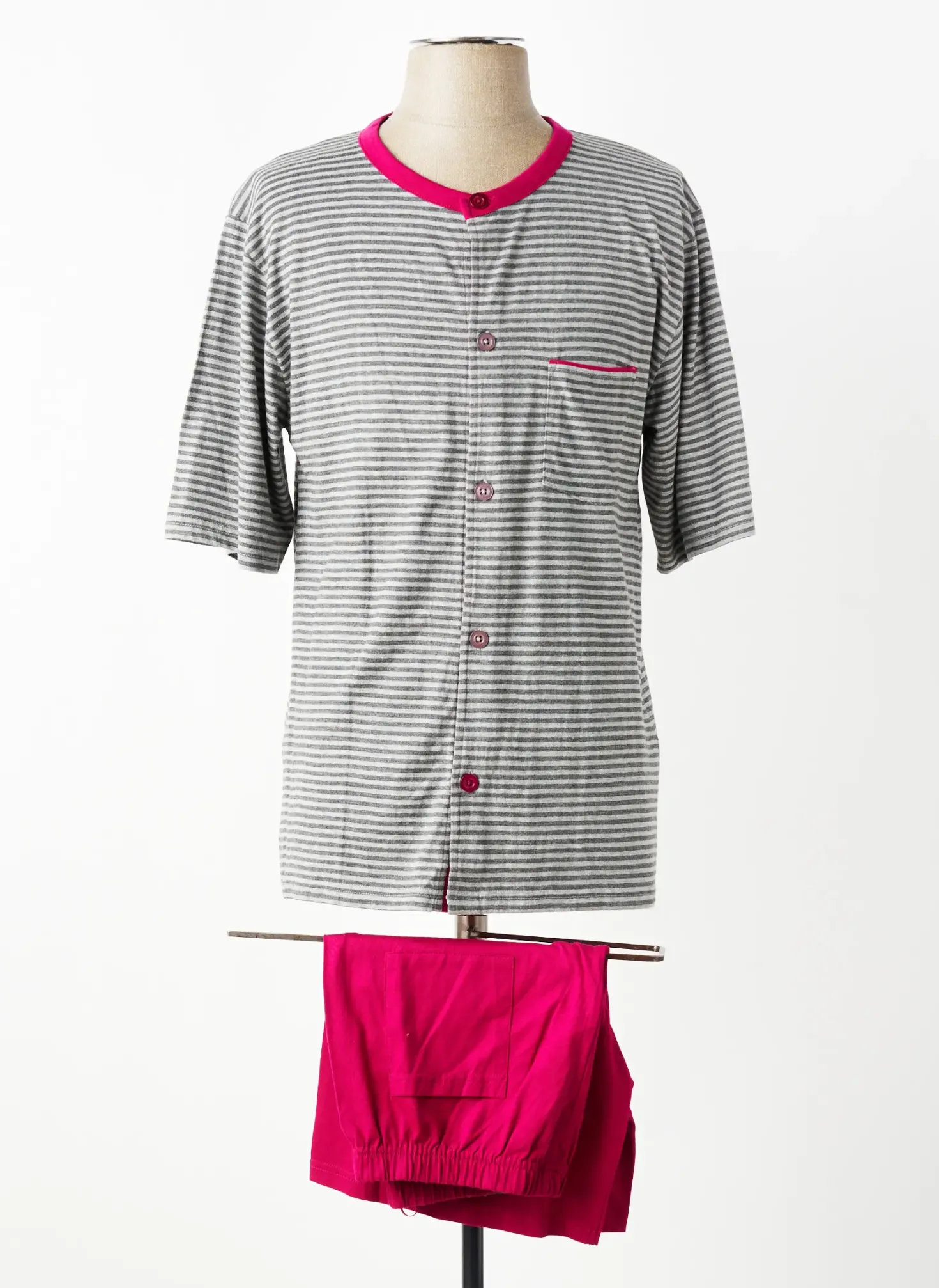 Pyjashort Rose Pomme Gris