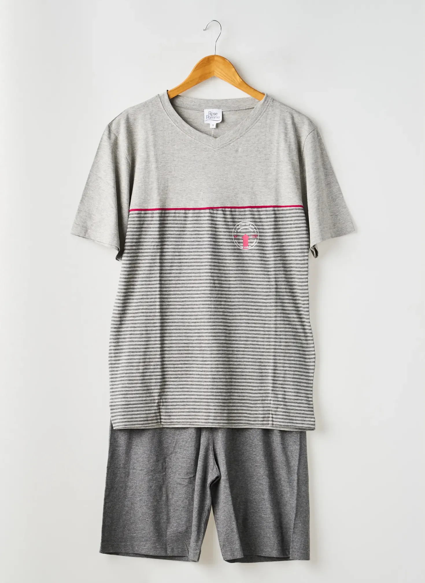 Pyjashort Rose Pomme Gris