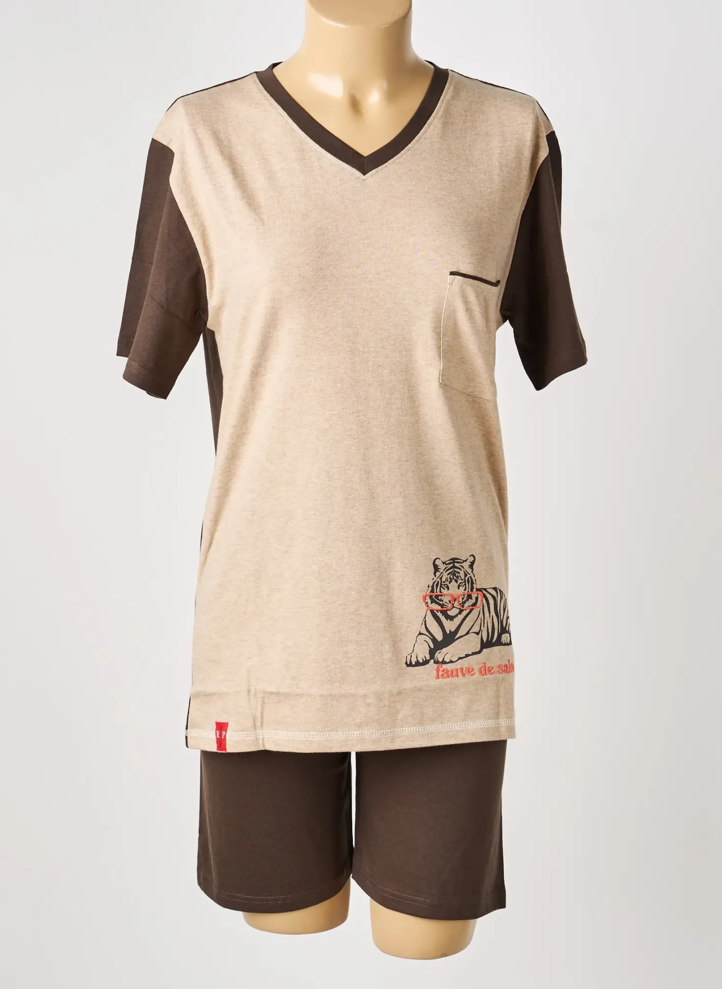 Pyjashort Rose Pomme Marron