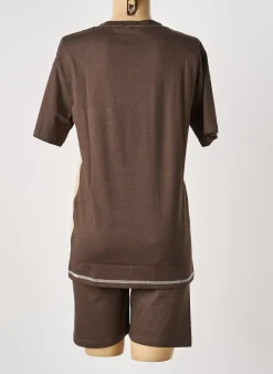Pyjashort Rose Pomme Marron
