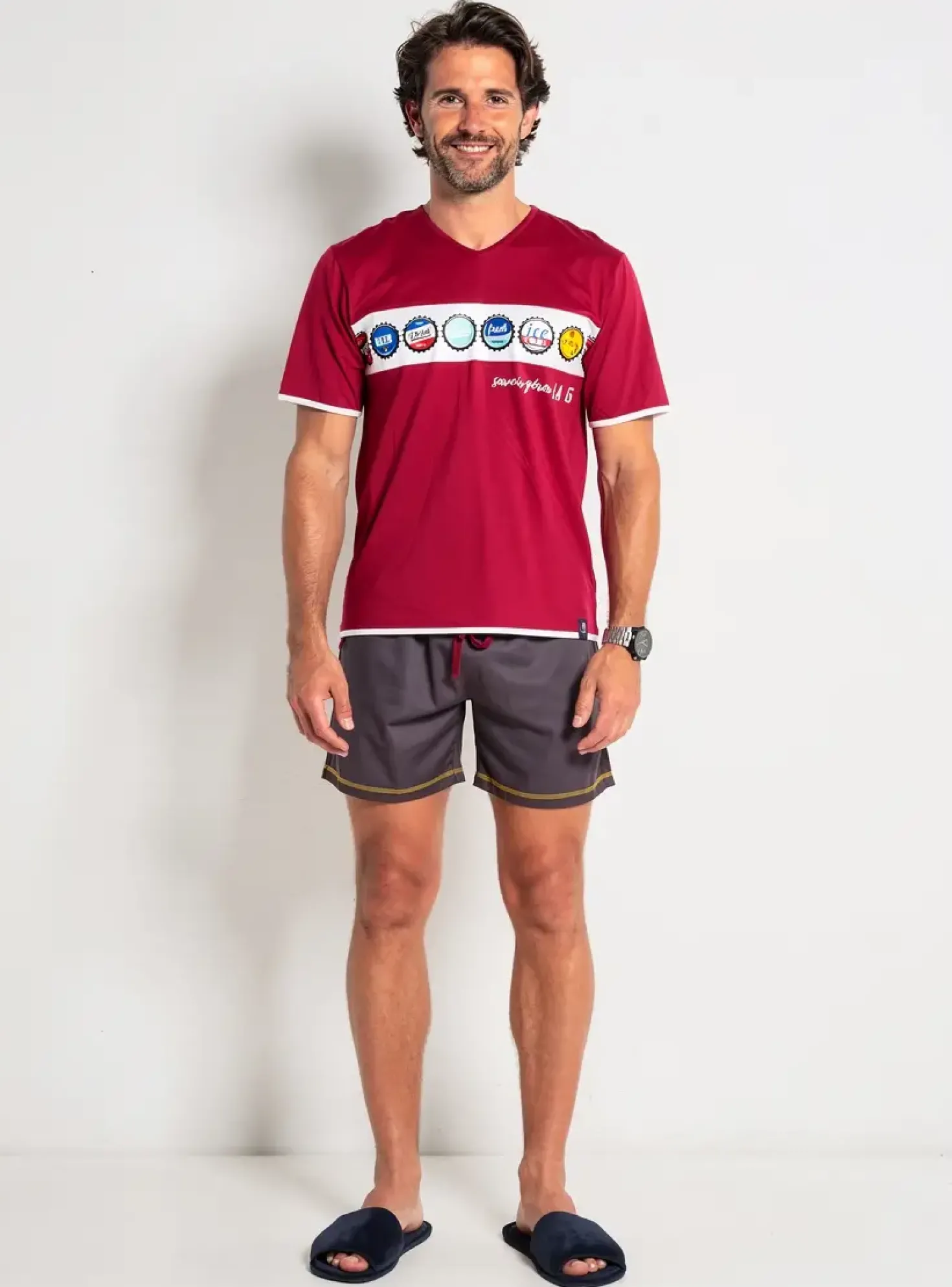 Pyjashort Rose Pomme Rouge