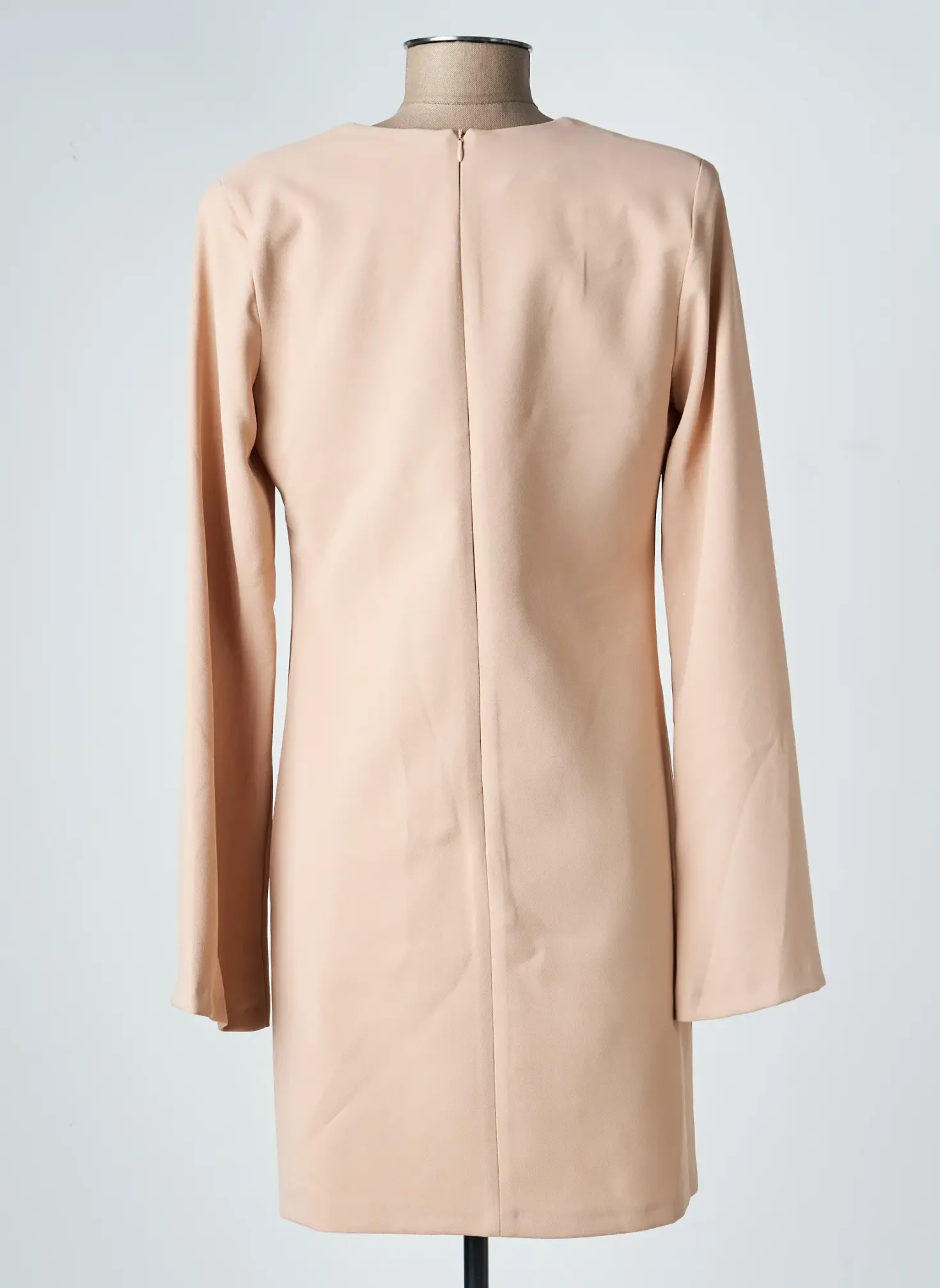 Robe Courte Access Fashion Beige Manches Longues