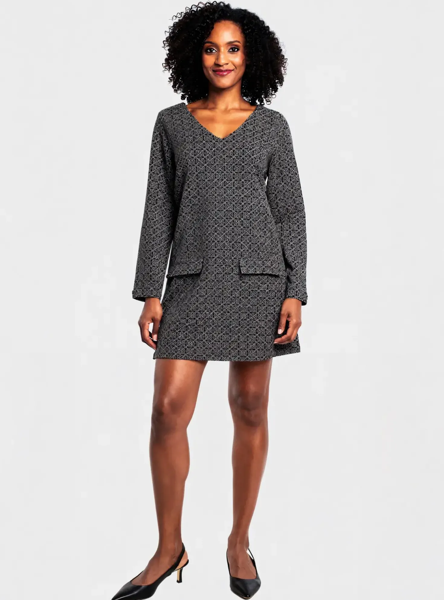 Robe Courte Agathe & Louise Noir Manches Longues