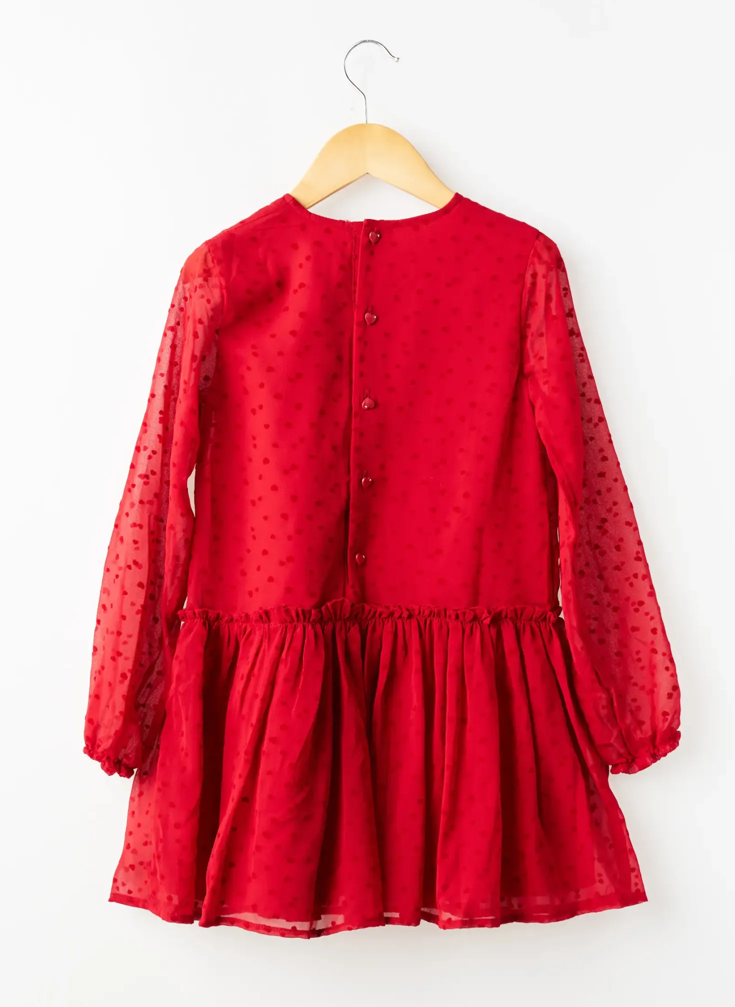 Robe Courte Boboli Rouge Manches Longues
