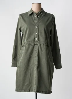 Robe Courte Cecil Vert Manches Longues