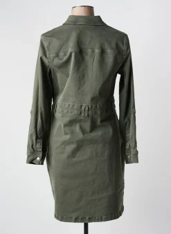 Robe Courte Cecil Vert Manches Longues