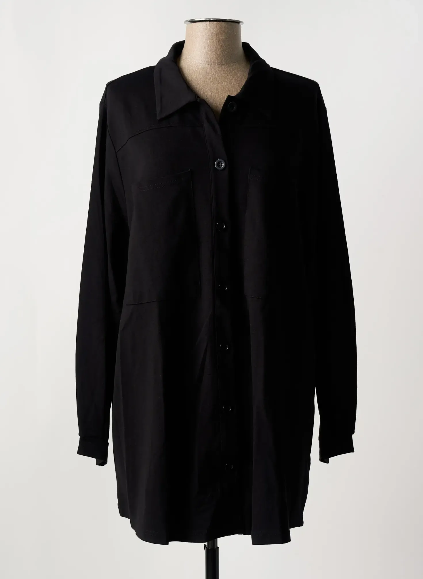 Robe Courte Ciso Noir Manches Longues