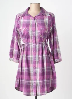 Robe Courte Kalai Violet Manches Longues
