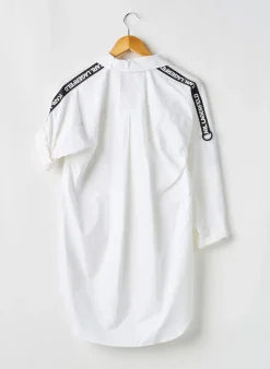 Robe Courte Karl Lagerfeld Blanc Manches Longues
