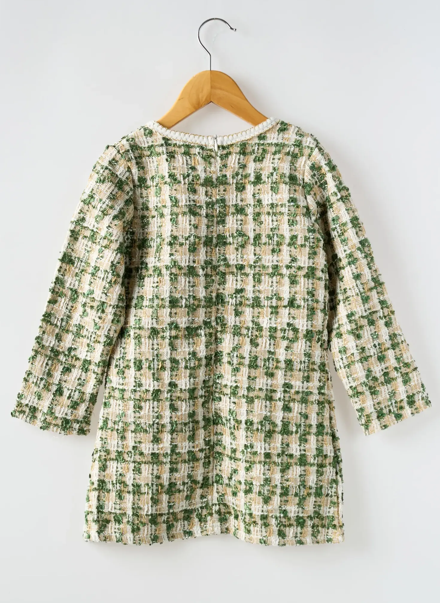 Robe Courte Kids Star Vert Manches Longues