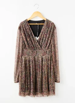 Robe Courte Le Temps Des Cerises Marron Manches Longues