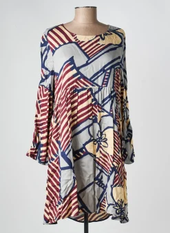 Robe Courte Manila Grace Bleu Manches Longues