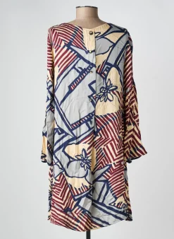 Robe Courte Manila Grace Bleu Manches Longues