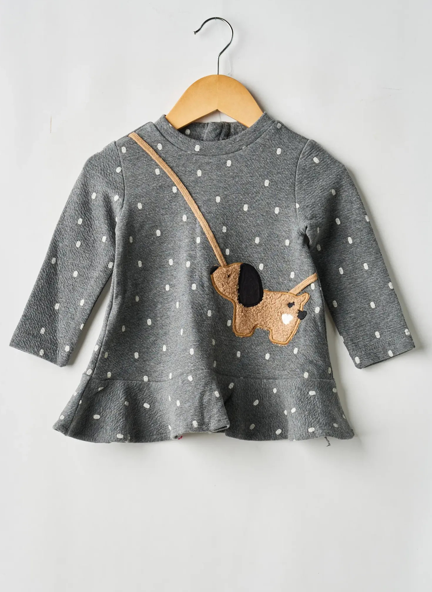 Robe Courte Mayoral Gris Manches Longues