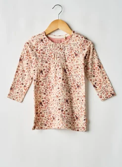 Robe Courte Noppies Beige Manches Longues