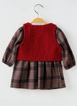 Robe Courte P'tit Môme Rouge Manches Longues