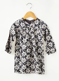 Robe Courte Sucre D'orge Noir Manches Longues