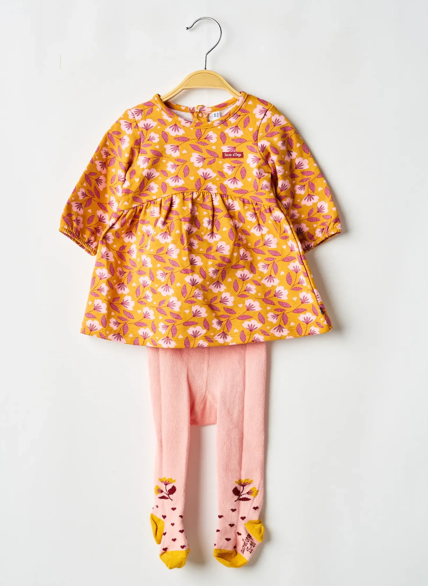 Robe Courte Sucre D'orge Orange Manches Longues