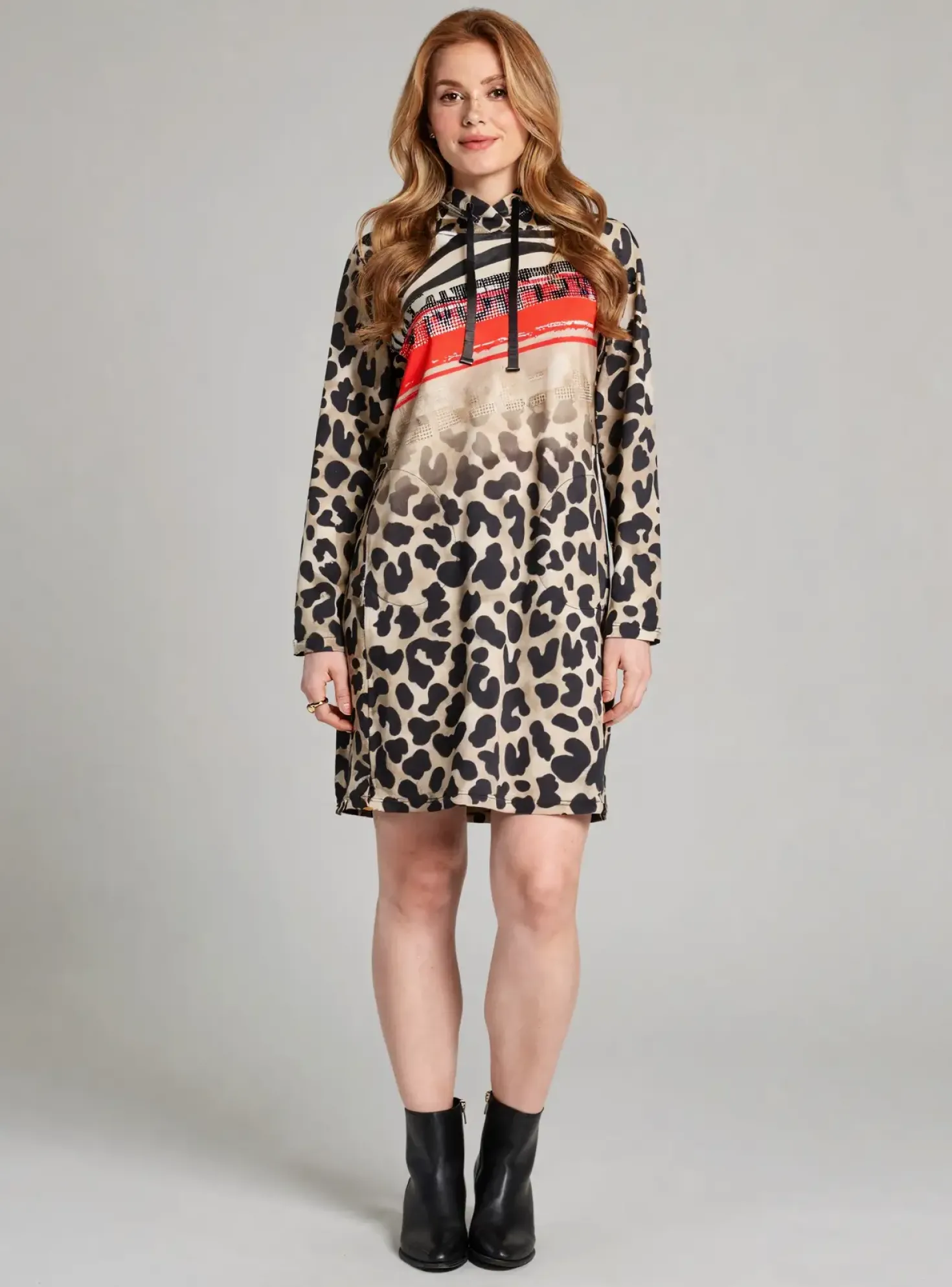 Robe Courte Tuzzi Beige Manches Longues
