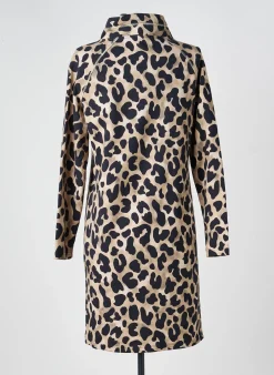 Robe Courte Tuzzi Beige Manches Longues
