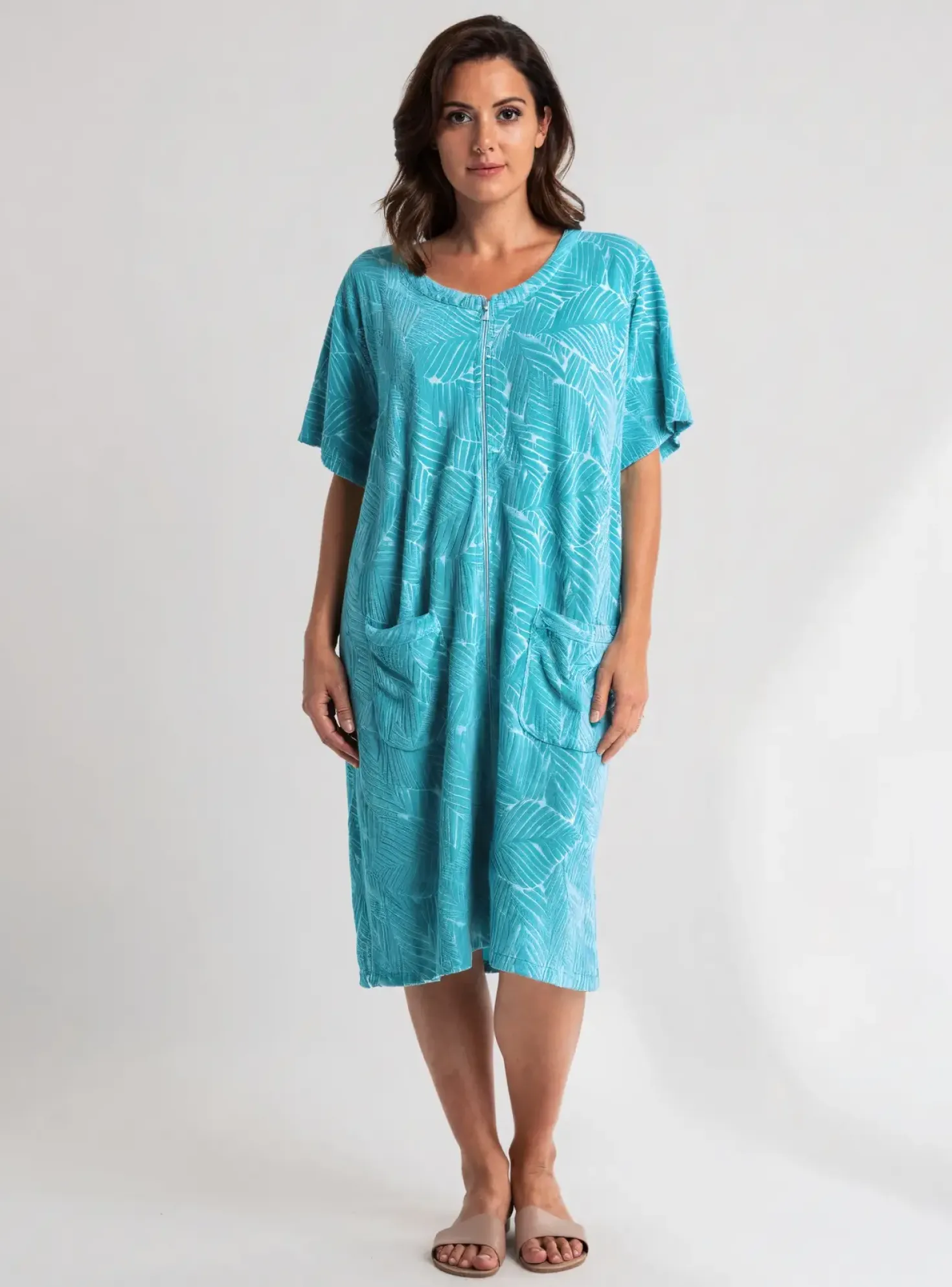 Robe De Chambre Rose Pomme Bleu