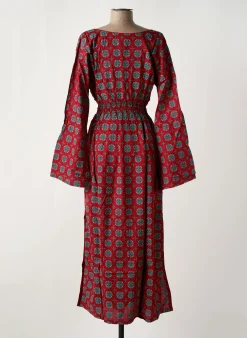 Robe Longue Bamboo's Rouge Manches Longues