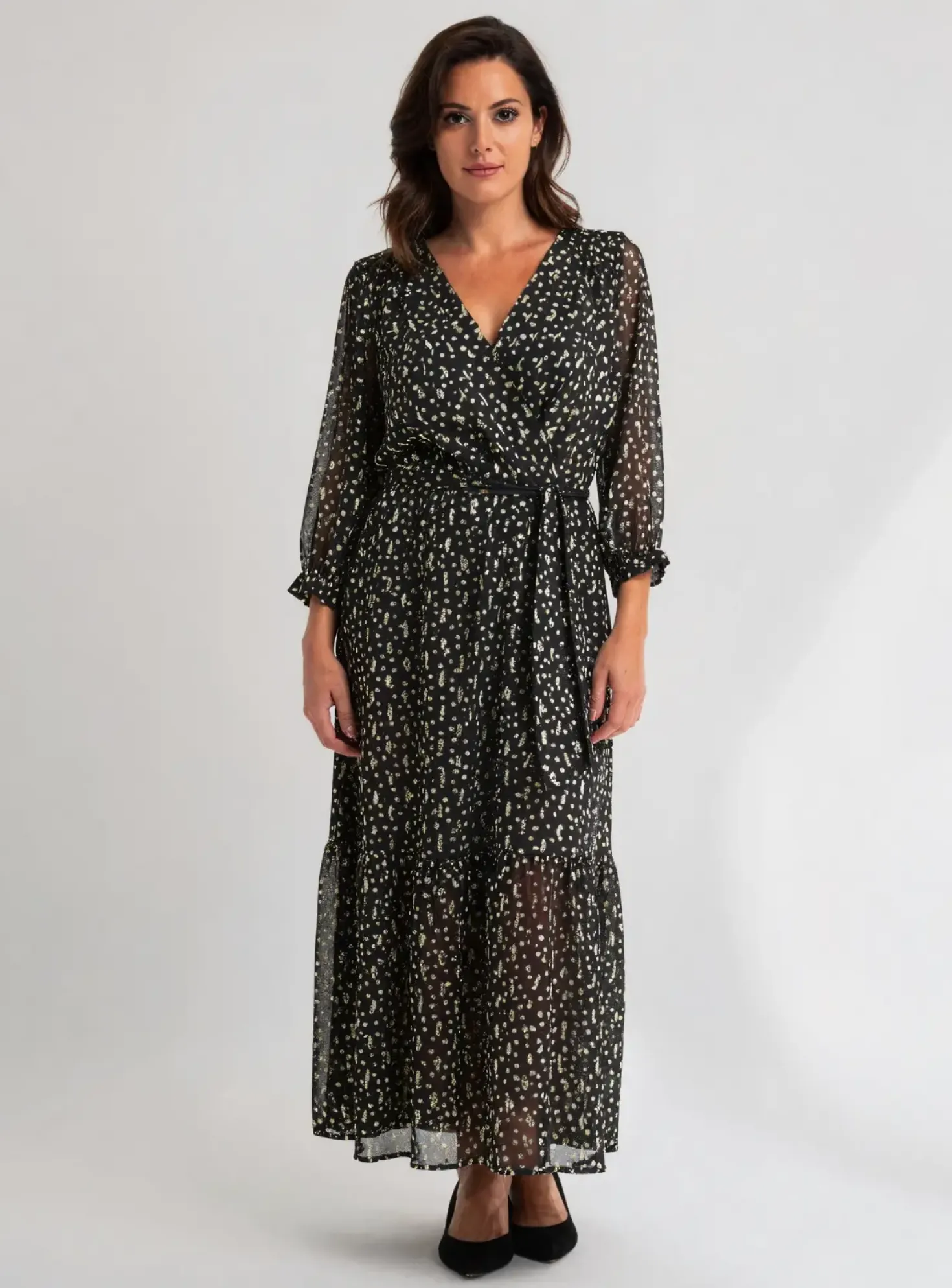 Robe Longue Emma Ella Noir Manches Longues